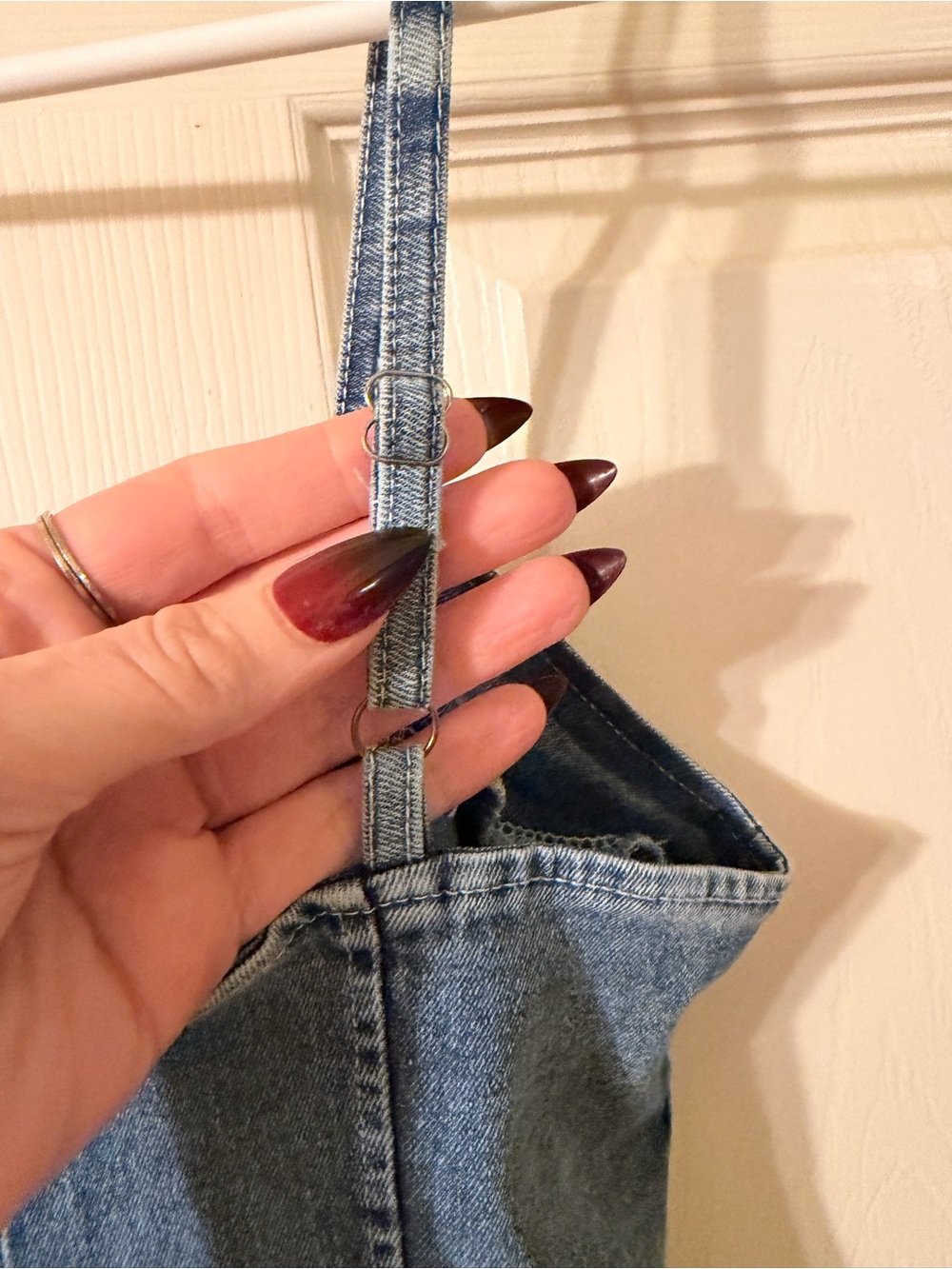 Vintage Y2K Denim Bustier Corset Mini Dress Blue Size 4-6 - Picture 9 of 10